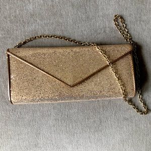 Rose gold clutch bag